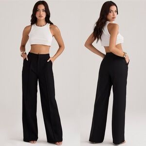 House of cb  Alivia Black‎ loose for high waisted Wool trousers NWOT size M